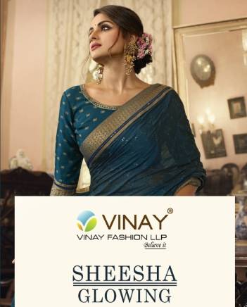 Sheesha Glowing By Vinay Designer Sequence Work Partywear Saree Collection